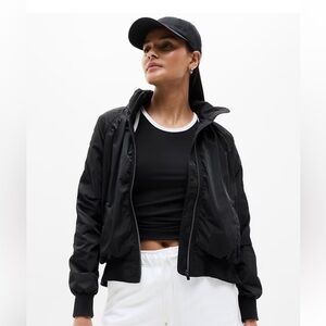 Athleta Jetset Bomber Jacket Black 1X NWT